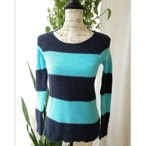 Liz Claiborne Blue Striped Cotton Sweater ♡